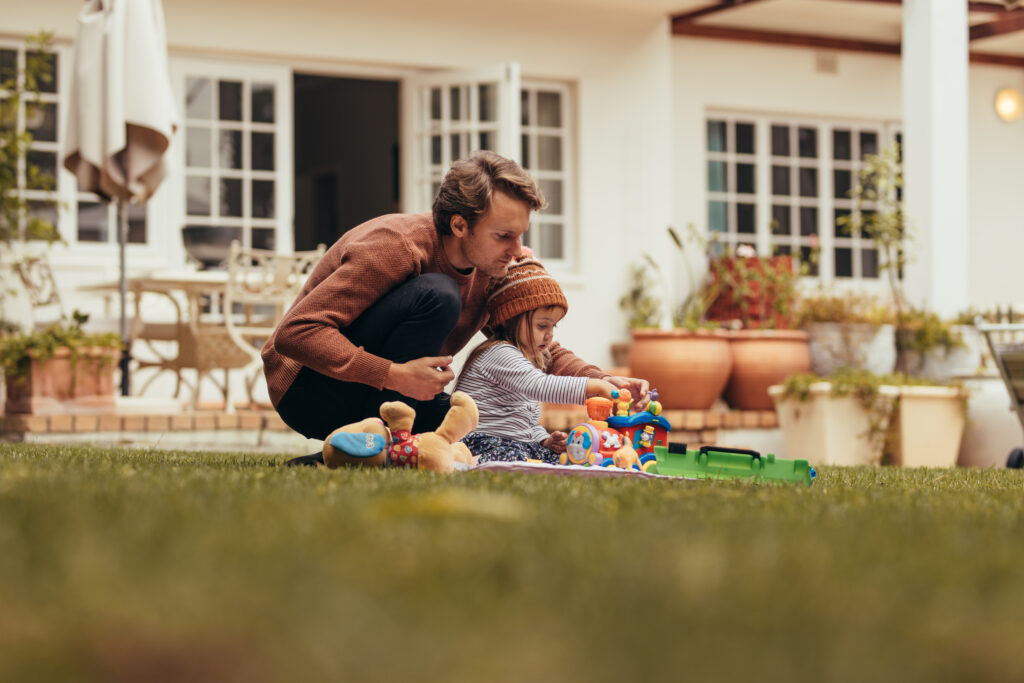 Family enjoys landscape