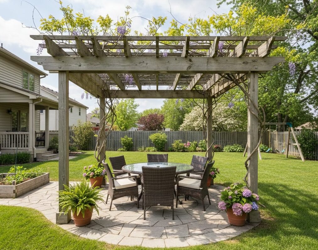 A pergola in Lincoln, NE
